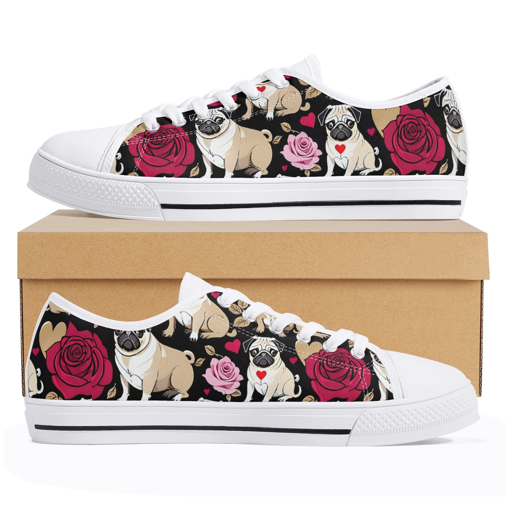 Pug Women's Low Top Canvas Shoes