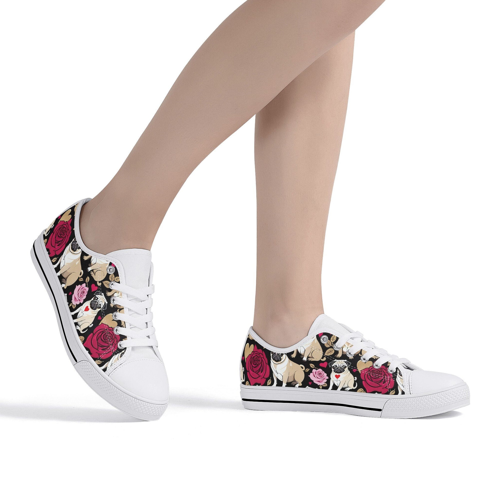 Pug Women's Low Top Canvas Shoes