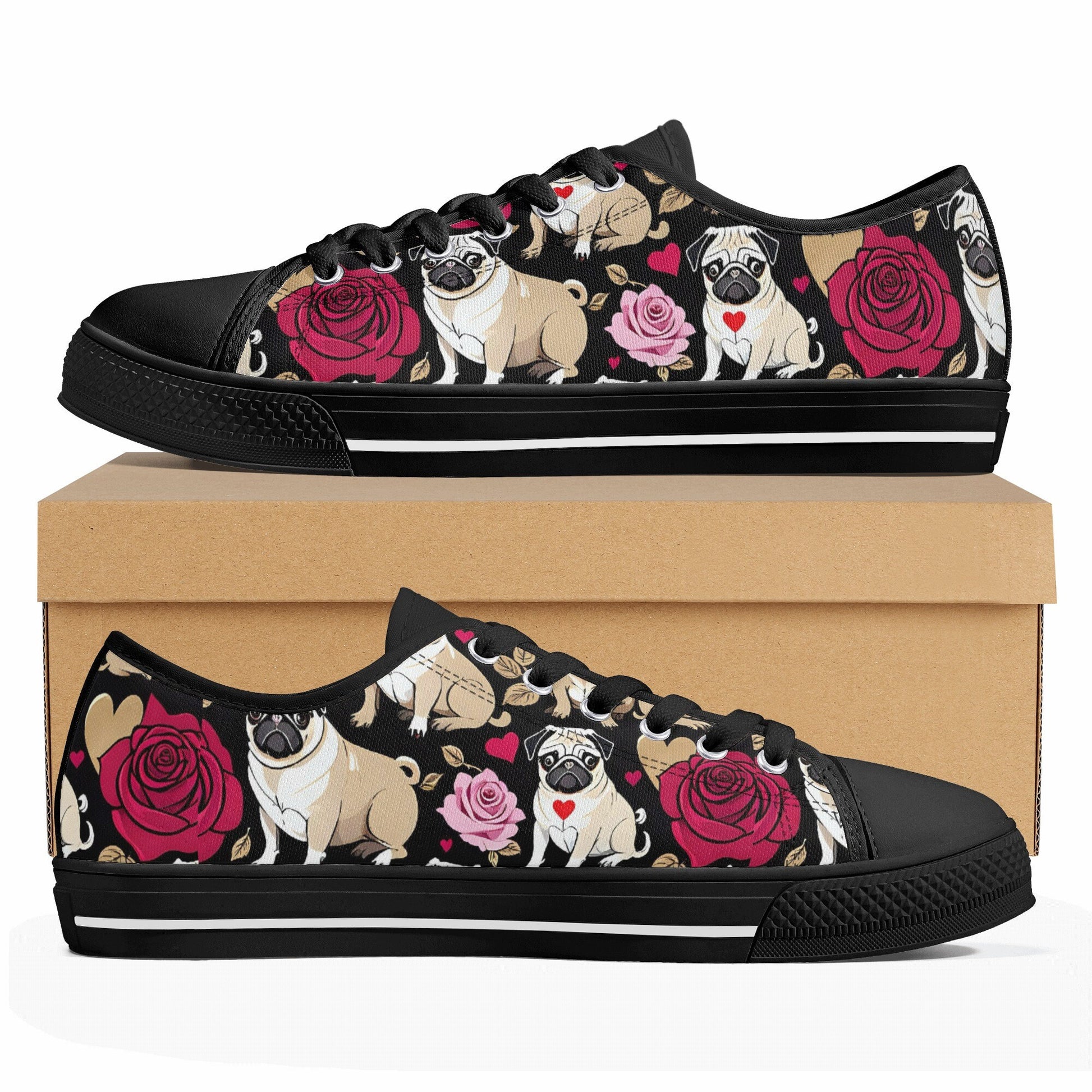 Pug Women's Low Top Canvas Shoes