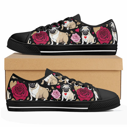Pug Women's Low Top Canvas Shoes