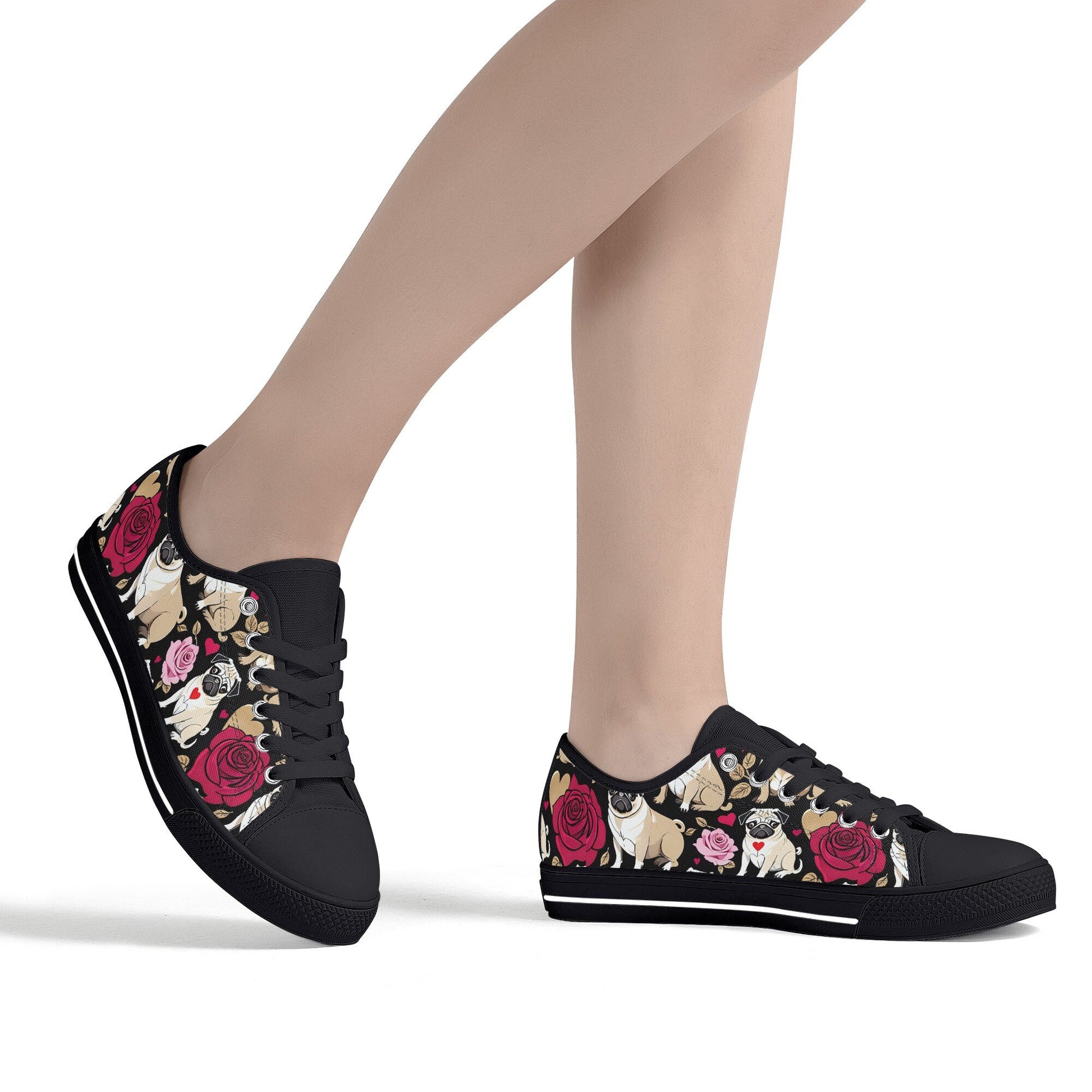 Pug Women's Low Top Canvas Shoes