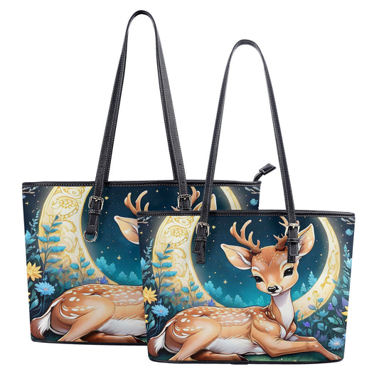 Deer Fashion PU Tote Bags