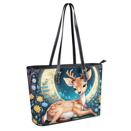 Deer Fashion PU Tote Bags