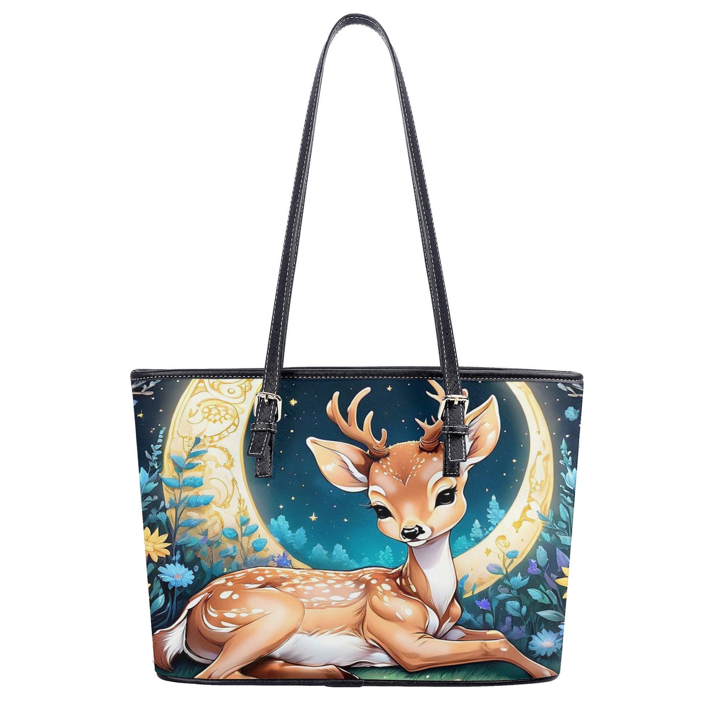 Deer Fashion PU Tote Bags