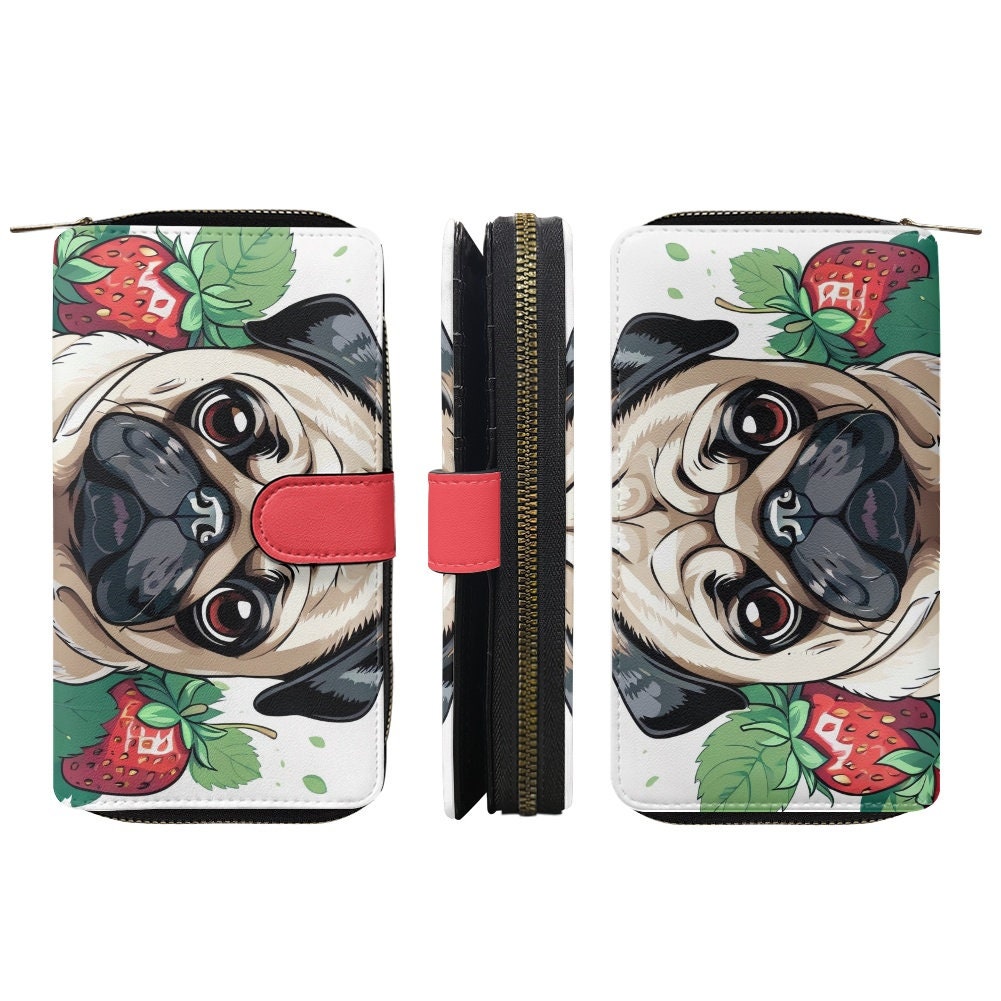 Pug Strawberries Ladies wallet