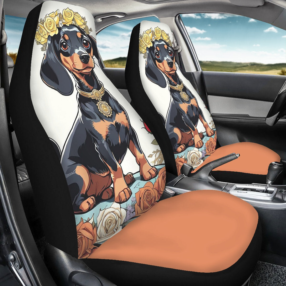 dachshund seat covers 4 color choices