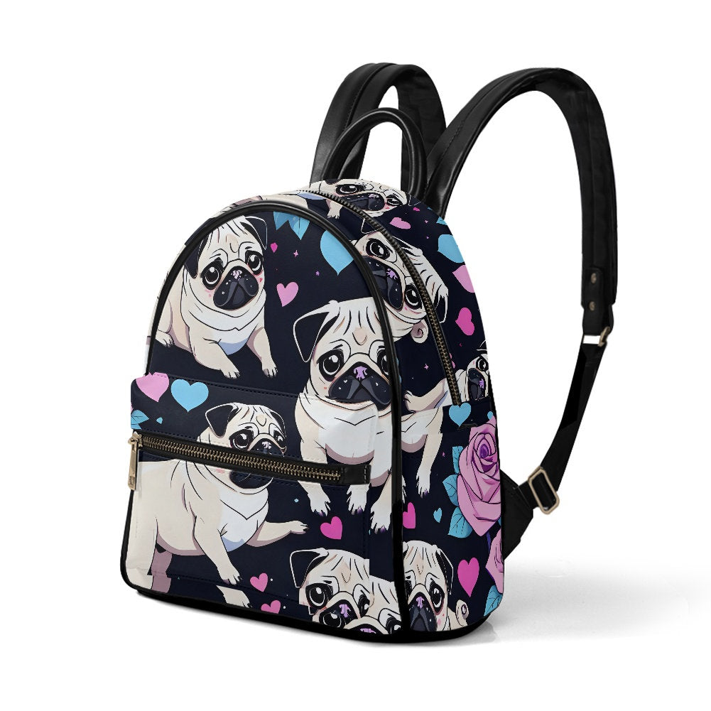 Pug hearts small backpack