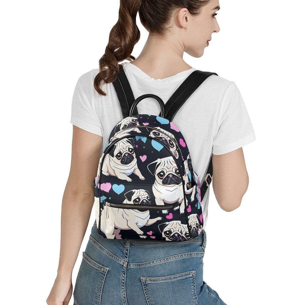 Pug hearts small backpack