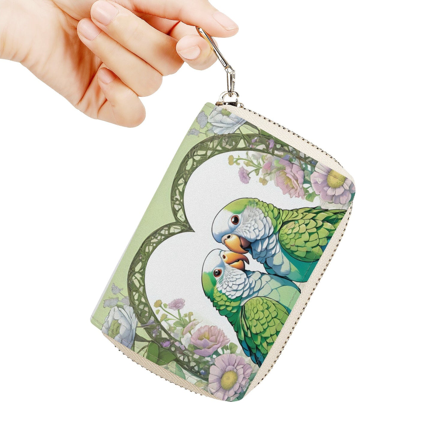 Quaker Parrot Zipper Card Holder