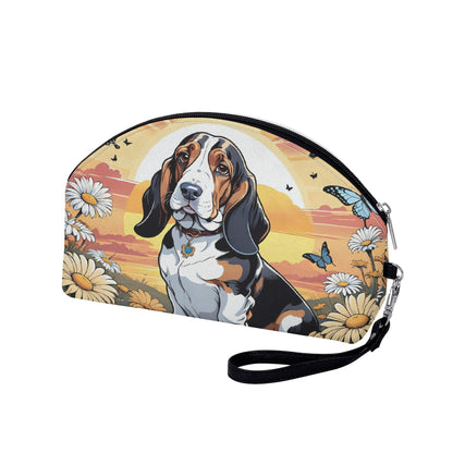 Basset Hound Curved Cosmetic Bag