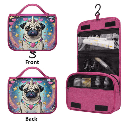 Pug Unicorn Toiletry Cosmetic Travel Bag