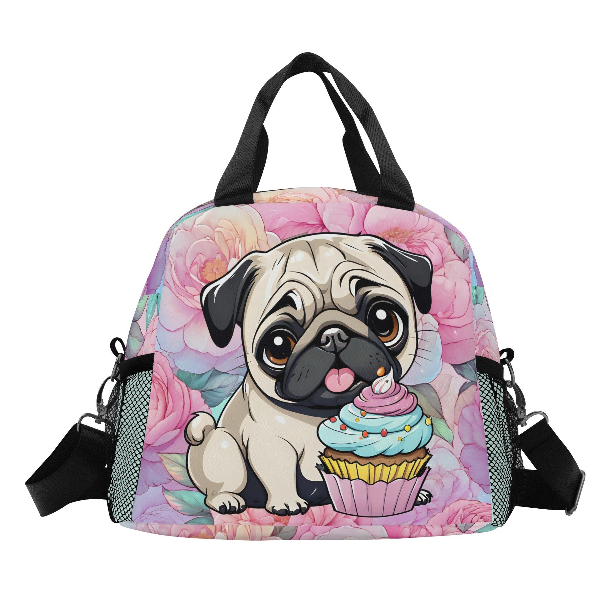 Pug Lunch Bag pug lunch tote pug lunch hand bag