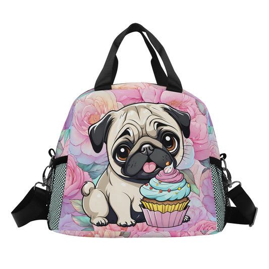 Pug Lunch Bag pug lunch tote pug lunch hand bag