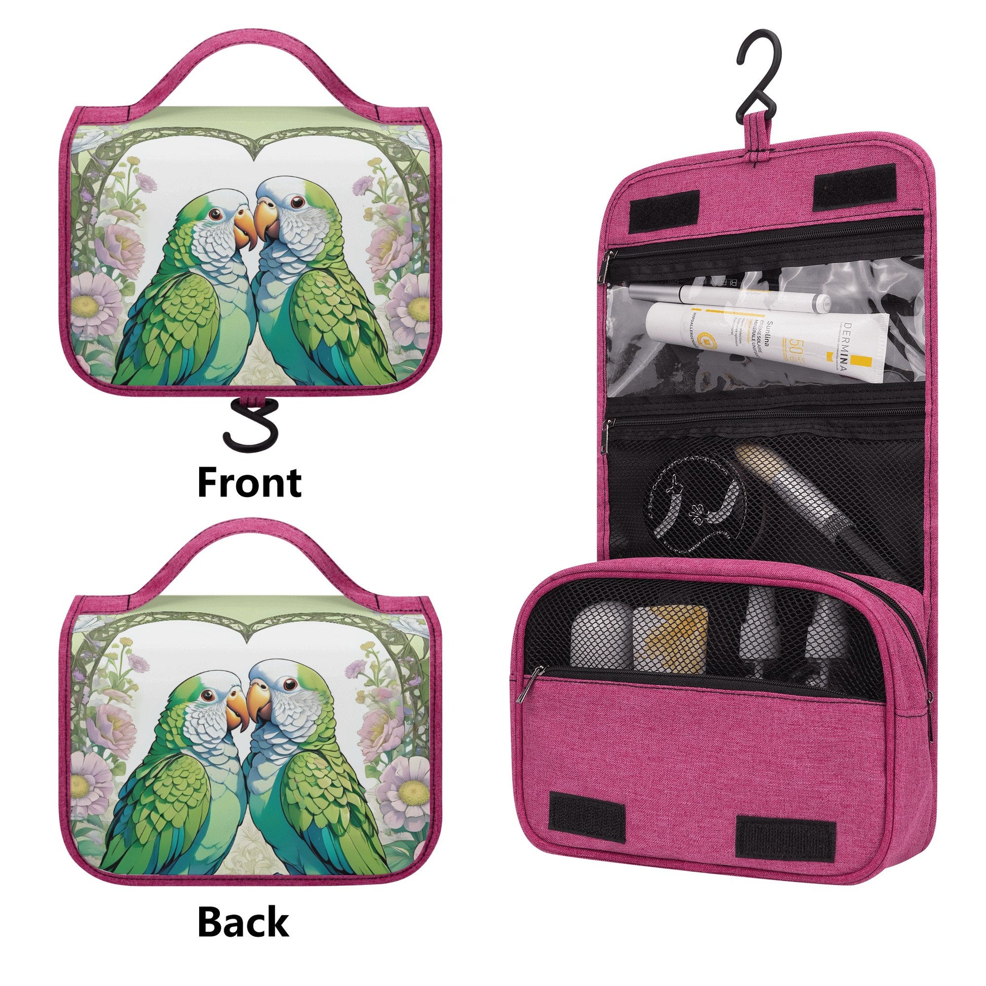 Quaker Parrot Toiletry Cosmetic Travel Bag