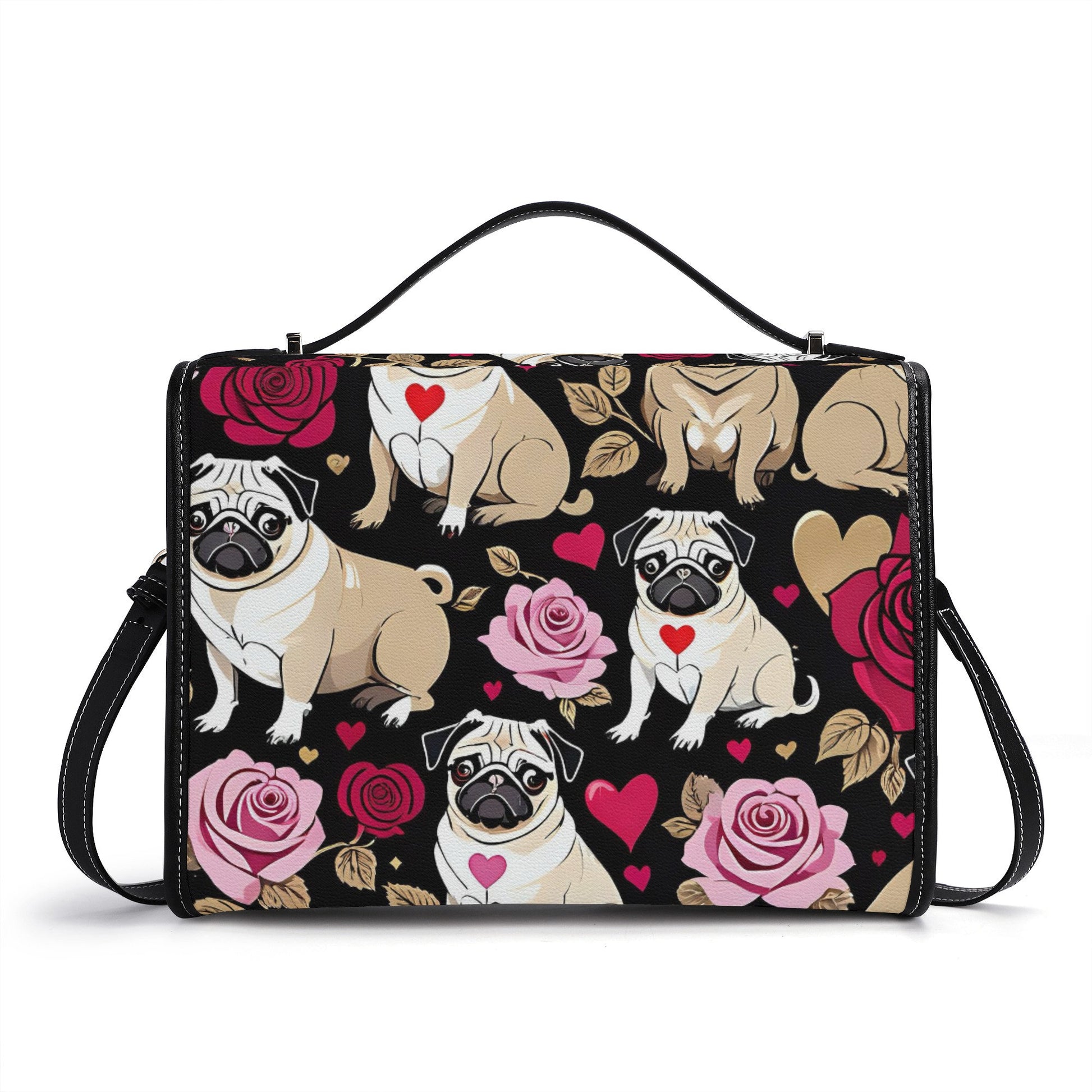 Pug PU Leather Satchel Bag