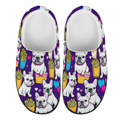 Womens French Bulldog Rubber Autumn Slipper Room Shoes