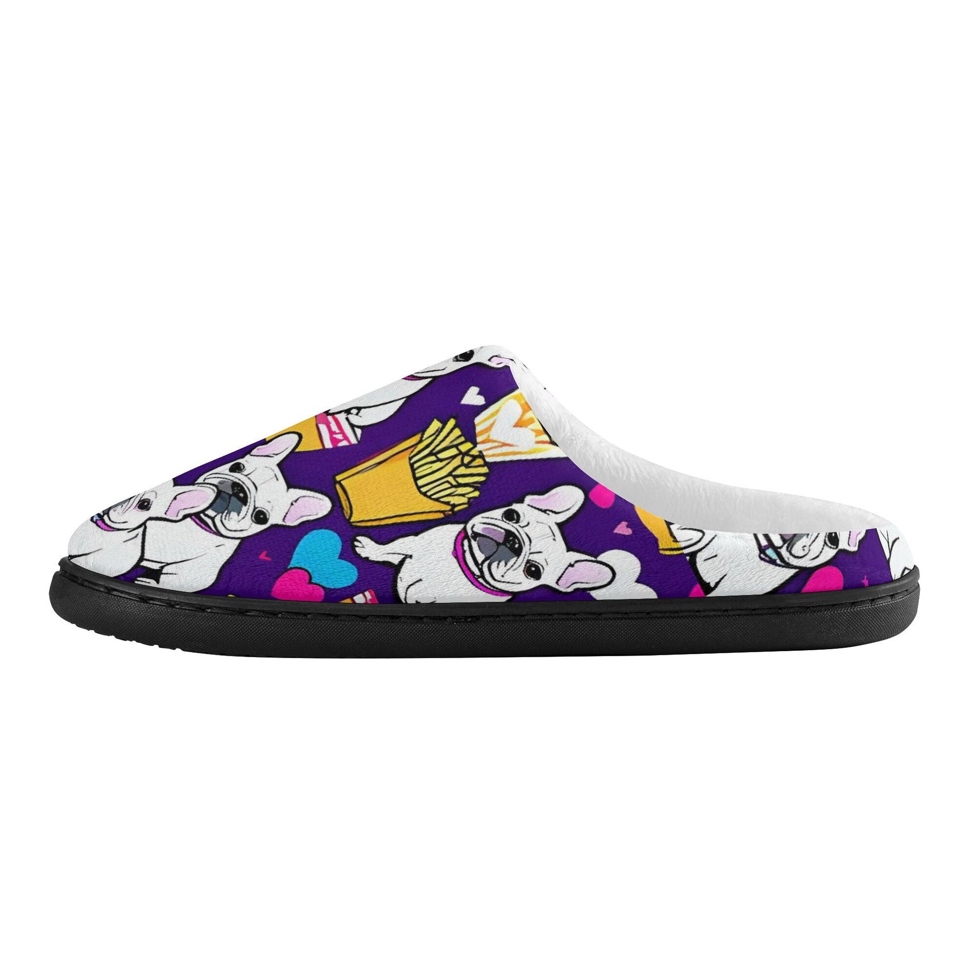 Womens French Bulldog Rubber Autumn Slipper Room Shoes