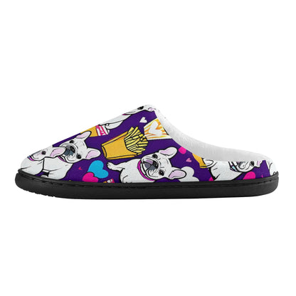 Womens French Bulldog Rubber Autumn Slipper Room Shoes