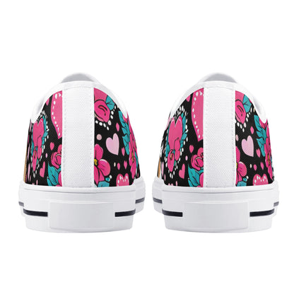 English Bulldog Women's Low Top Canvas Shoes