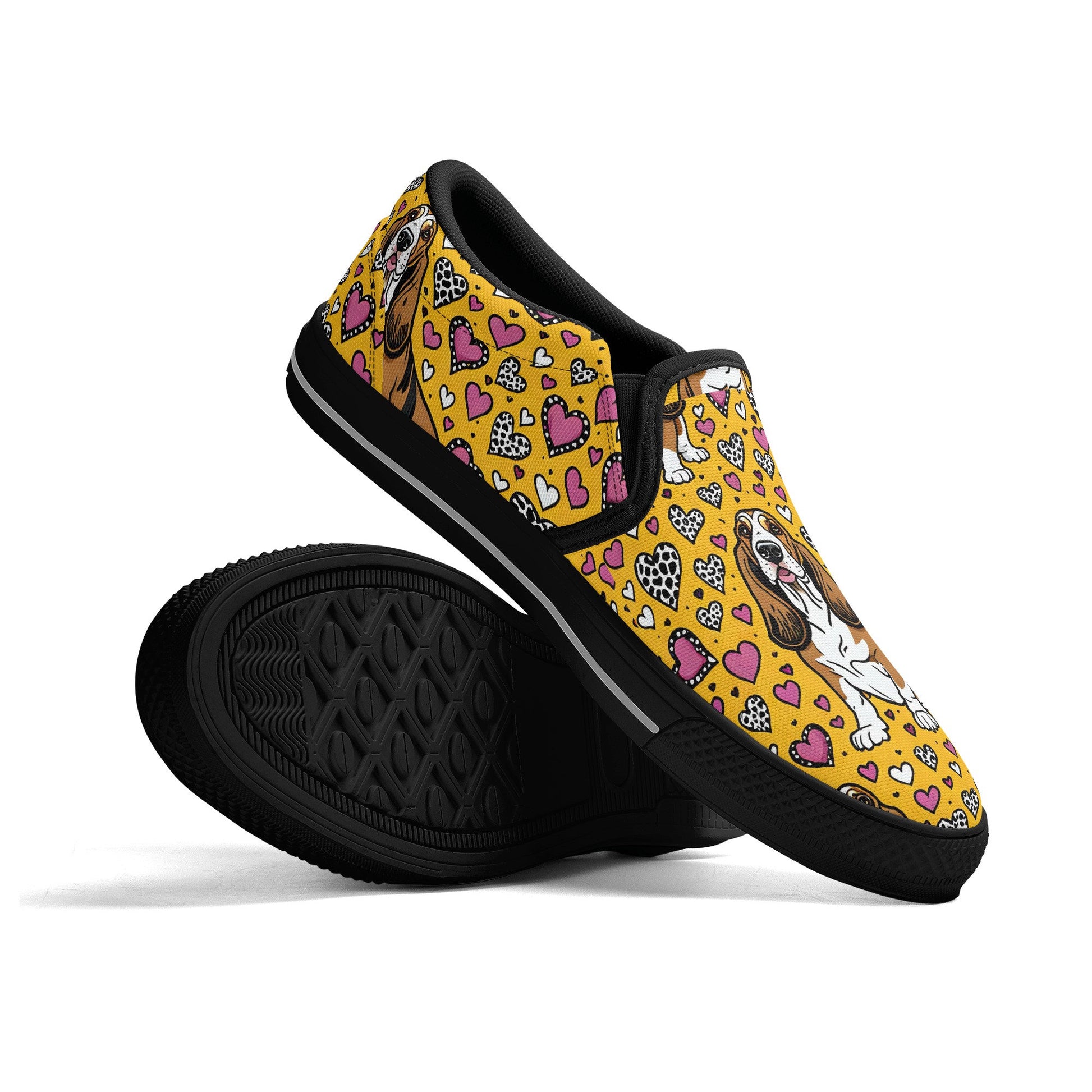Basset Hound Women's Slip On Shoes