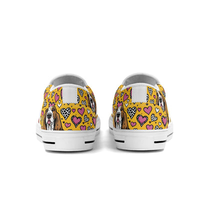 Basset Hound Women's Slip On Shoes