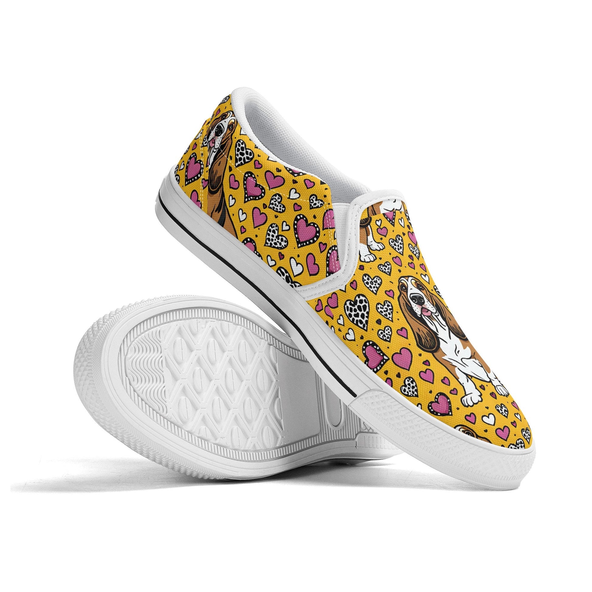 Basset Hound Women's Slip On Shoes