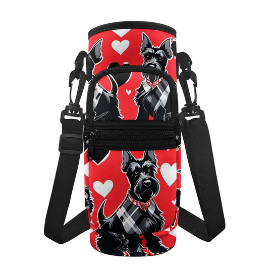Scottish Terrier printed Water bottle carrier, water bottle cozy, water bottle cover, water bottle travel, Scottish Terrier Gift,