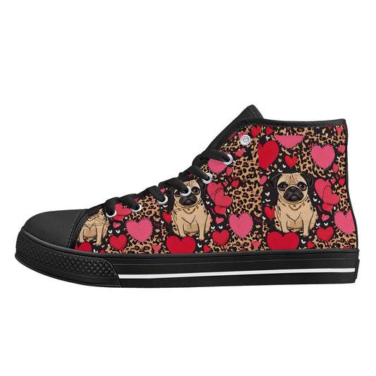 Pug Women's Lightweight High Top Canvas Shoes
